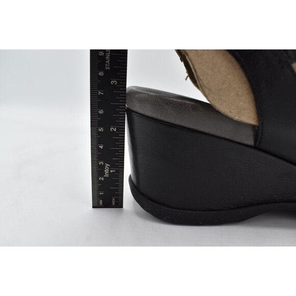 Dansko Womens Size EU 41 US 10.5-11 Arielle Black Glazed Leather Wedge Sandals - Picture 8 of 13